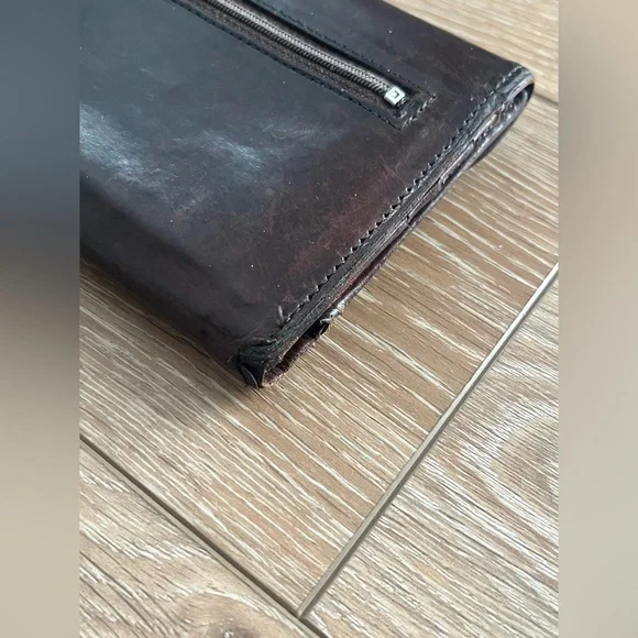 Vintage COACH Leather Tri Fold Brown Wallet neutral chic leather - Picture 12 of 13